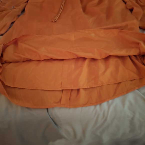 VENUS Women's Boho Orange Dress with Bell Sleeves - Picture 8 of 10